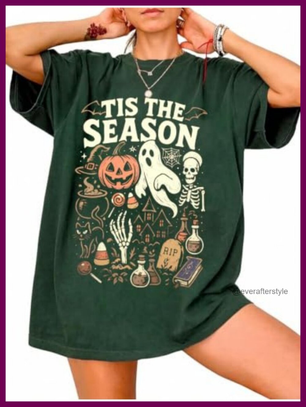 Oversized Spooky Season Ghost Halloween T-Shirt for Women